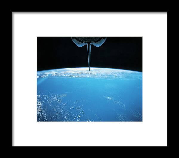 Research Framed Print featuring the photograph View Of Earth From The Space Shuttle by Stockbyte