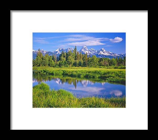 Scenics Framed Print featuring the photograph View Of Grand Teton National Park From by Ron thomas