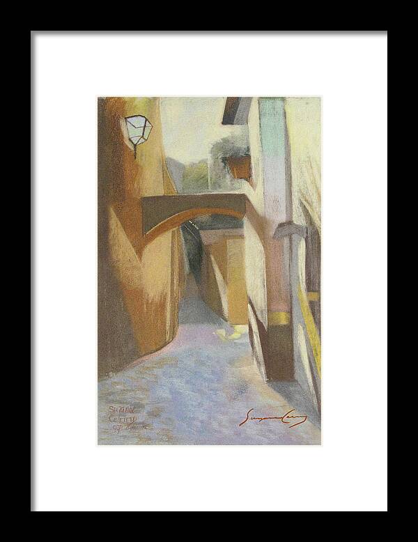Architecture Framed Print featuring the painting View of Italian Arch by Suzanne Giuriati Cerny