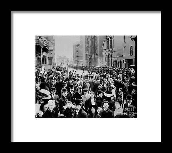 Crowd Of People Framed Print featuring the photograph View Of Pier At 26th Street by Bettmann