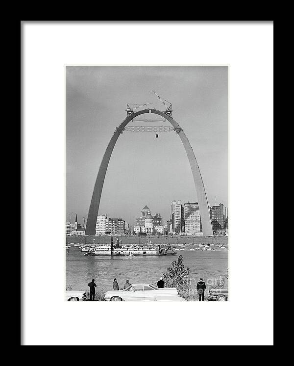 Civil Engineering Framed Print featuring the photograph View Of St. Louis Gateway by Bettmann