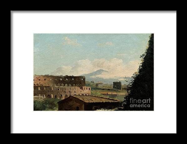 Tranquility Framed Print featuring the drawing View Of The Colosseum, Rome, Late by Print Collector