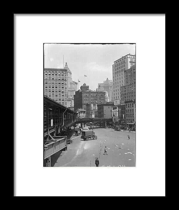 1910-1919 Framed Print featuring the photograph View Of Whitehall Street At South Ferry by The New York Historical Society