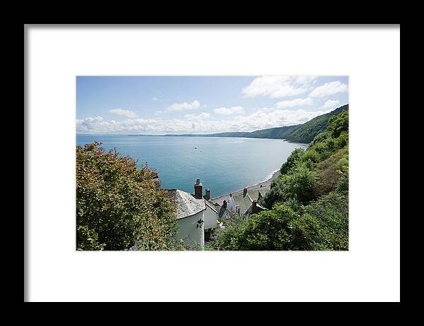 England Framed Print featuring the photograph View Over Clovelly Bay by Alphotographic