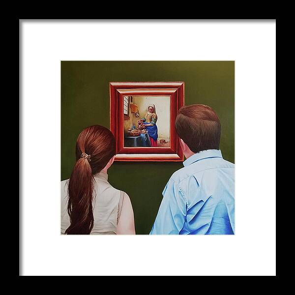 Vermeer Framed Print featuring the painting Viewing Vermeer by Vic Ritchey
