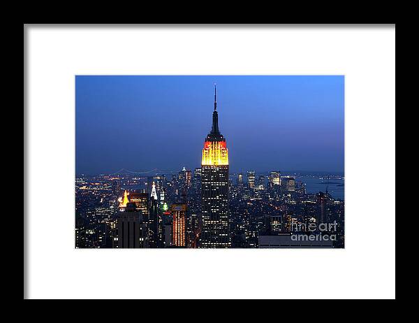 Plane Framed Print featuring the photograph Views Of Lower Midtown With Empire State Building, Manhattan, New York, Usa by 