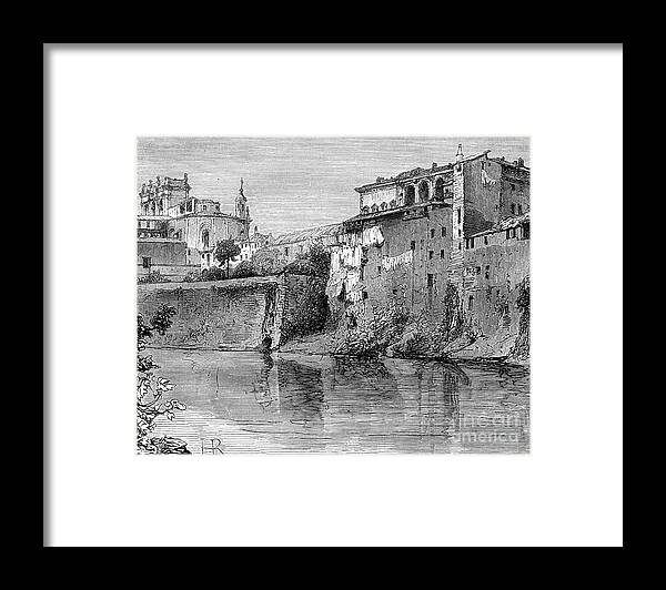 Engraving Framed Print featuring the drawing Villa Farnese, Province Of Viterbo by Print Collector