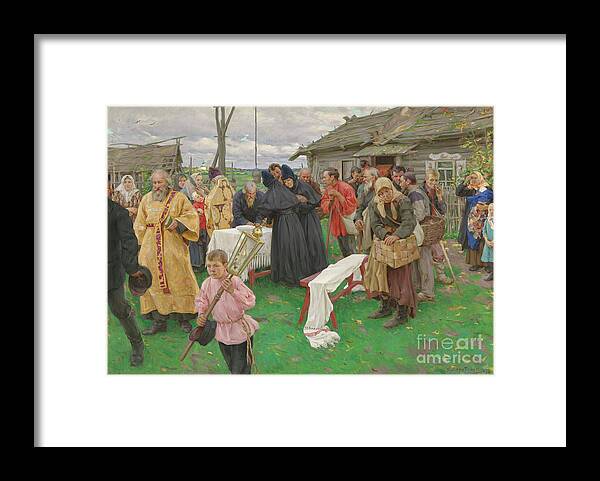 Oil Painting Framed Print featuring the drawing Village Fete Easter by Heritage Images