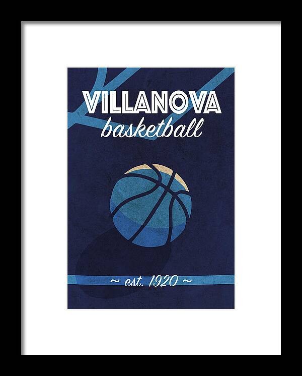 Villanova Framed Print featuring the mixed media Villanova College Basketball Vintage Retro University Poster Series by Design Turnpike