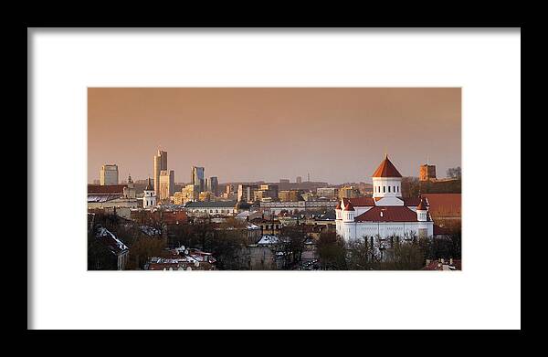 Tranquility Framed Print featuring the photograph Vilnius Panorama, Lithuania by Daugirdas Tomas Racys