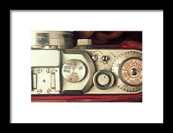 Dust Framed Print featuring the photograph Vintage Camera by Shaunl