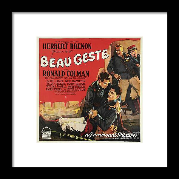 Ronald Framed Print featuring the painting Vintage Movie Poster - Beau Geste by Esoterica Art Agency