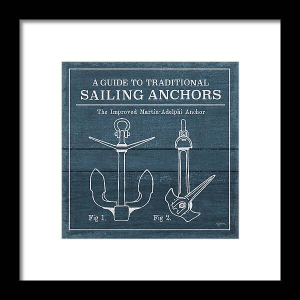A Guide To Traditional Sailing Anchors Framed Print featuring the painting Vintage Sailing Knots Xii by Mary Urban