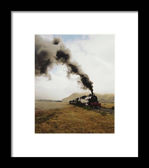 Black Color Framed Print featuring the photograph Vintage Steam Locomotive by Blasius Erlinger