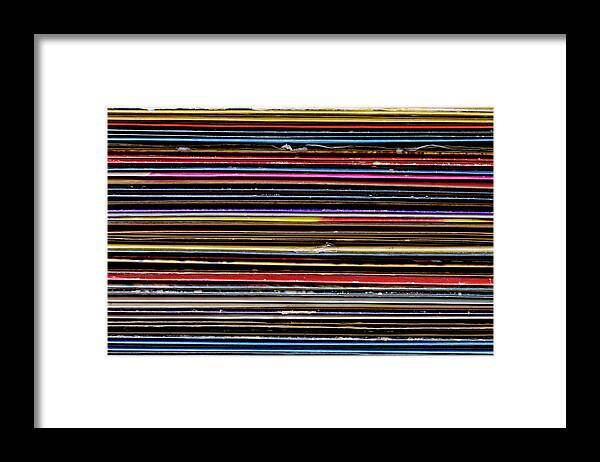 Vinyl Collection F Framed Print featuring the mixed media Vinyl Collection F by Tom Quartermaine