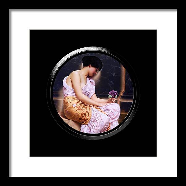 Young Girl Framed Print featuring the painting Violets, Sweet Violets by John Godward LM Shift by Rolando Burbon