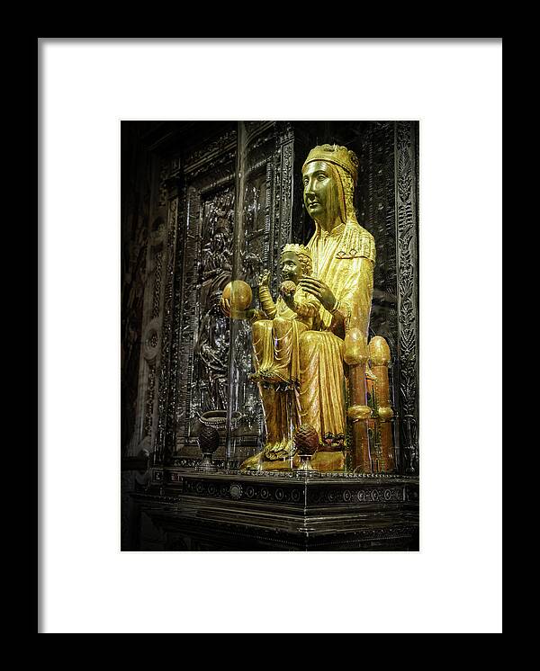 Black Madonna Framed Print featuring the photograph Virgin of Montserrat by Alexey Stiop