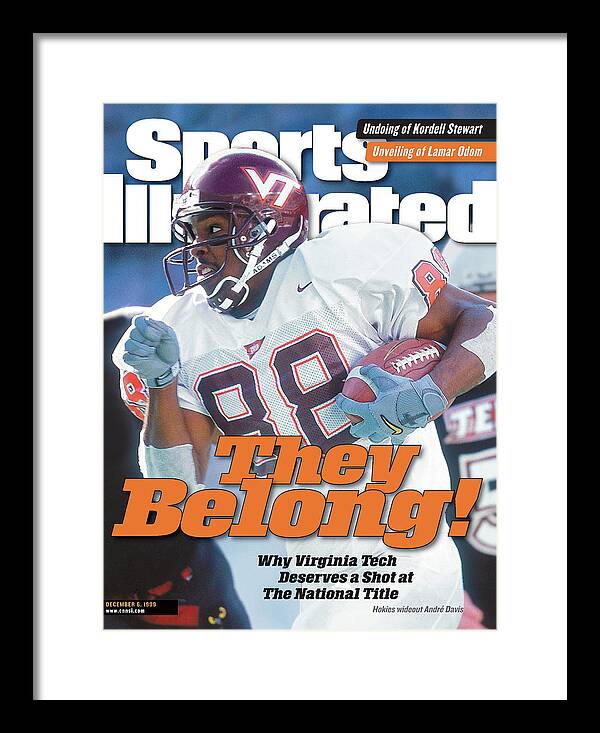 Magazine Cover Framed Print featuring the photograph Virginia Tech Andre Davis... Sports Illustrated Cover by Sports Illustrated
