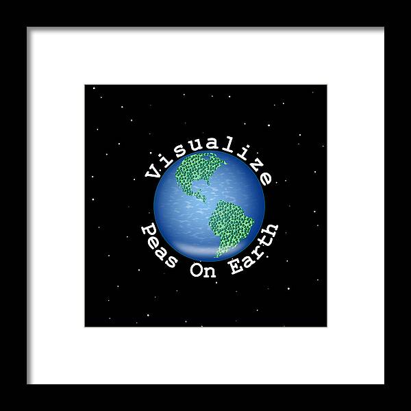 Visualize Peas On Earth Framed Print featuring the digital art Visualize Peas On Earth by Kent Lorentzen