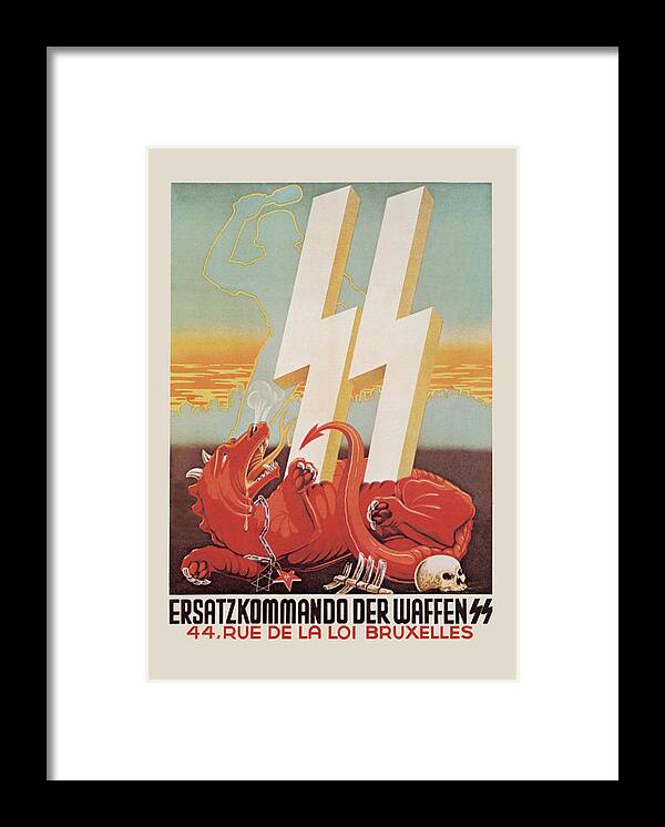 Propaganda Framed Print featuring the painting Waffen SS Recruitment by Harald Damsleth