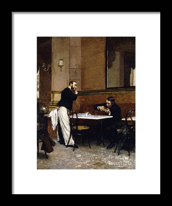 Alcohol Framed Print featuring the painting Waiting In Vain; Vaine Attente by Remy Cogghe