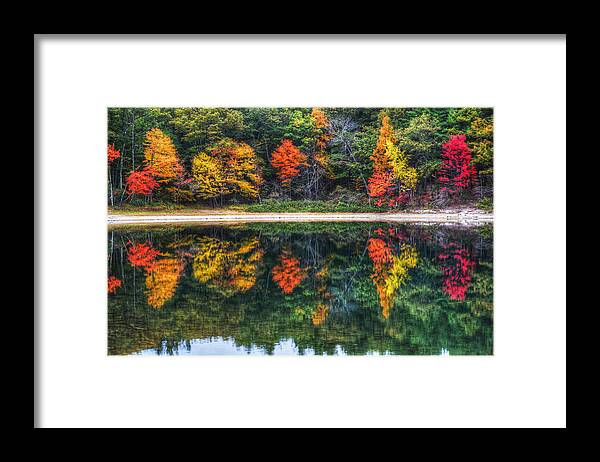 Walden Framed Print featuring the photograph Walden Pond Fall Foliage Concord MA Reflection by Toby McGuire