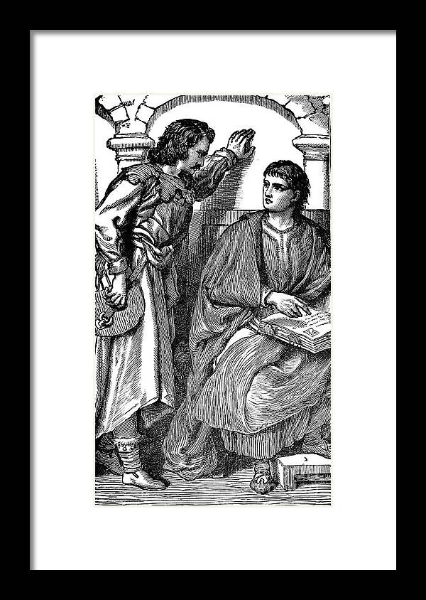 Engraving Framed Print featuring the drawing Waldenses Missionarytroubador Showing by Print Collector
