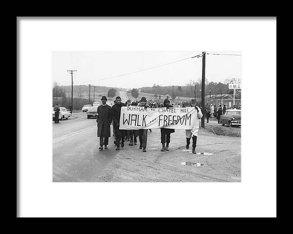 Church Framed Print featuring the photograph Walk For Freedom March From Durham by North Carolina Central University