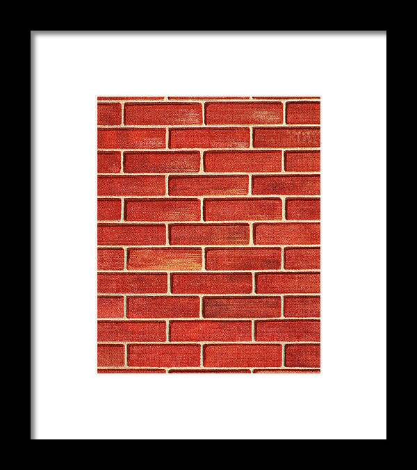 Brick Framed Print featuring the drawing Wall of Bricks by CSA Images