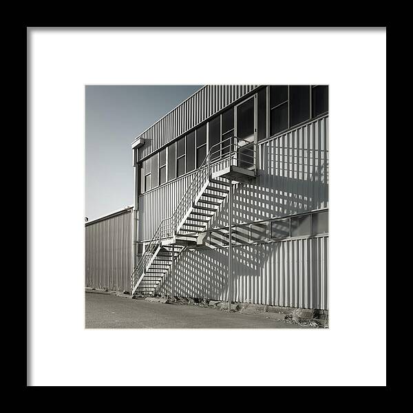 Tranquility Framed Print featuring the photograph Warehouse And Fire Escape by John Abbate