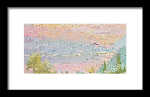 Fresia Framed Print featuring the painting Warm December Skies by Jerry Fresia