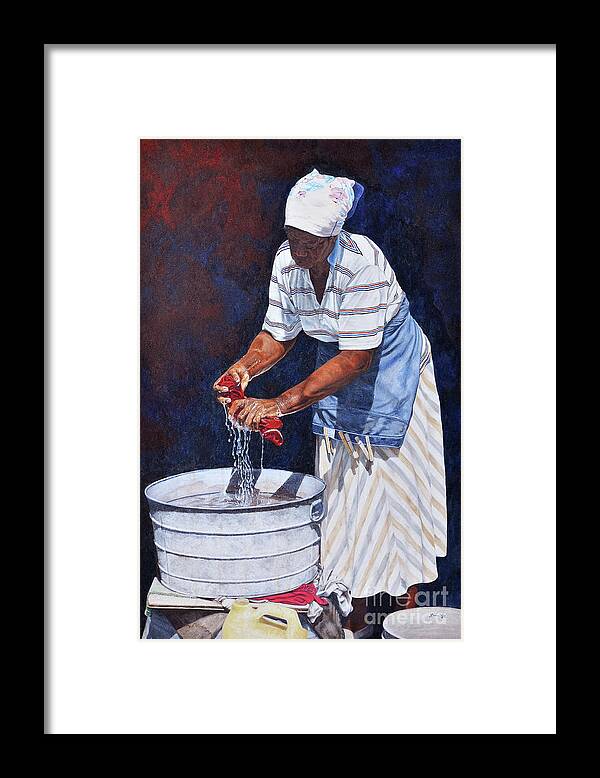  Framed Print featuring the painting Wash Day by Nicole Minnis