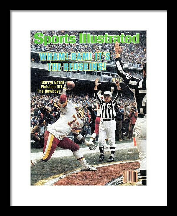 Magazine Cover Framed Print featuring the photograph Washington Redskins Darryl Grant, 1983 Nfc Championship Sports Illustrated Cover by Sports Illustrated