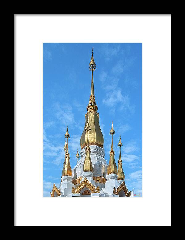 Scenic Framed Print featuring the photograph Wat Tham Khuha Sawan Phra Tham Chedi Si Trai Phum Pinnacle DTHU0938 by Gerry Gantt