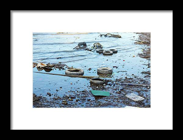 Water's Edge Framed Print featuring the photograph Water Pollution by Drbouz