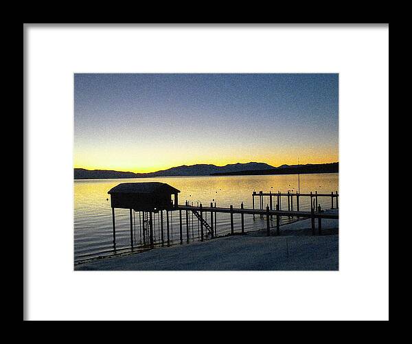 Tahoe Sunrise Framed Print featuring the photograph Water Shack by Neil Pankler