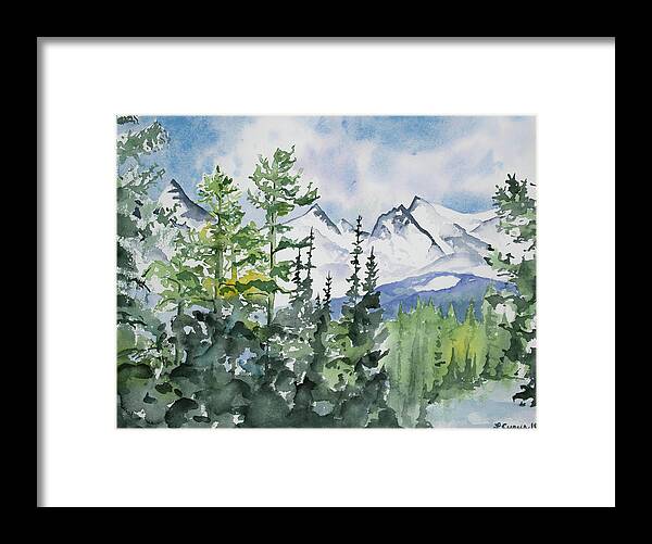 Brainard Lakes Framed Print featuring the painting Watercolor - Brainard Lakes Winter Landscape by Cascade Colors