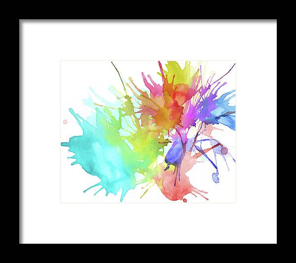 Art Framed Print featuring the digital art Watercolor Splashes by Crisserbug