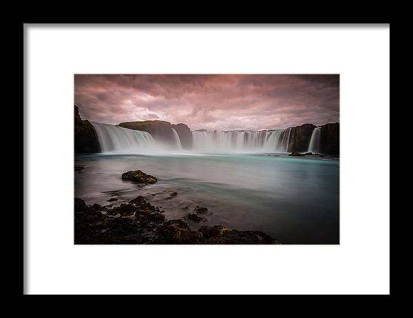 Godafoss Framed Print featuring the photograph Waterfall Godafoss In Iceland by Petr Simon