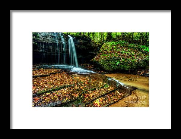 Waterfall Framed Print featuring the photograph Waterfall Stair Steps in Autumn by Thomas R Fletcher