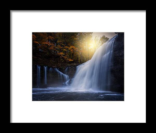 Falls Framed Print featuring the photograph Waterfalls In Fall by Steven Zhou