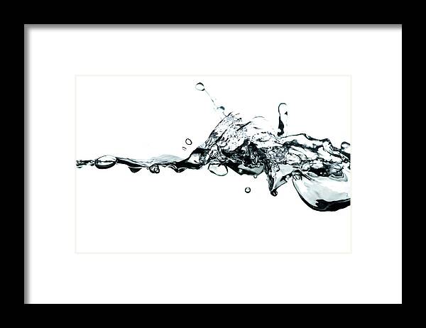 Empty Framed Print featuring the photograph Waterline With Splash And Bubbles by Zonecreative