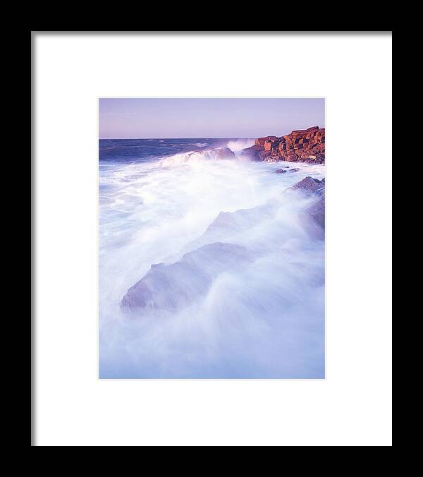 Scenics Framed Print featuring the photograph Waves Hitting Rocky Coast, Sweden by Roine Magnusson