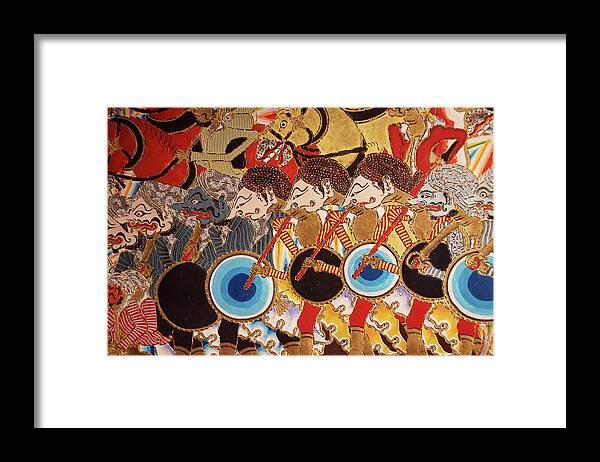 Amsterdam Framed Print featuring the photograph Wayang puppets of Dutch colonial army and Javanese by Steve Estvanik