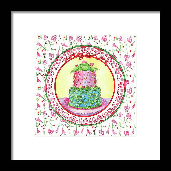 Cake Framed Print featuring the painting We-1089 by Wendy Edelson