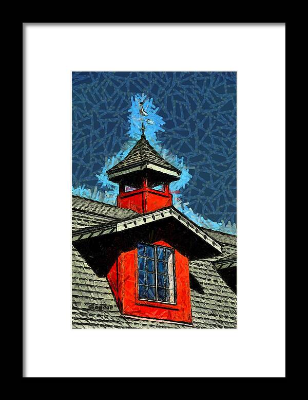 Weather Vane Red Window Gable Abstract Framed Print featuring the photograph Weather Vane Red Window Gable Abstract by Floyd Snyder