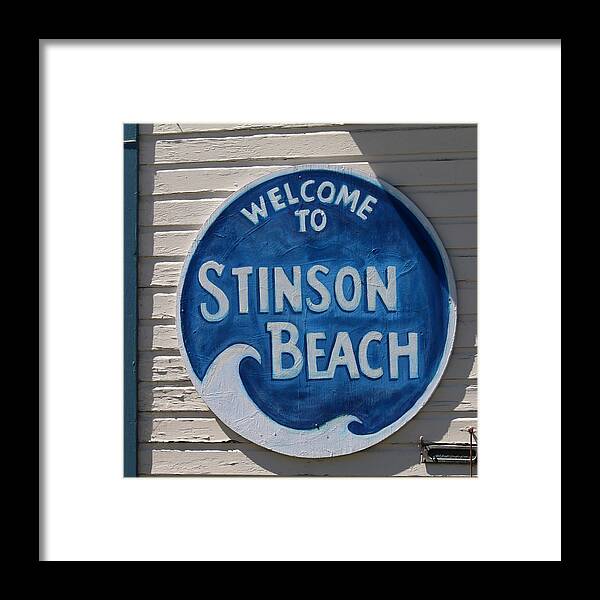 Stinson Beach Framed Print featuring the photograph Welcome to Stinson Beach by Art Block Collections