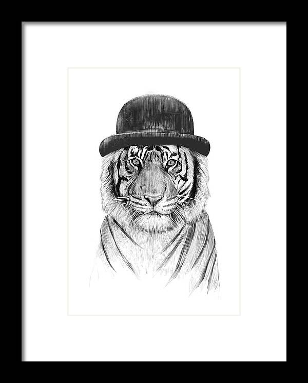 Tiger Framed Print featuring the drawing Welcome to the jungle by Balazs Solti