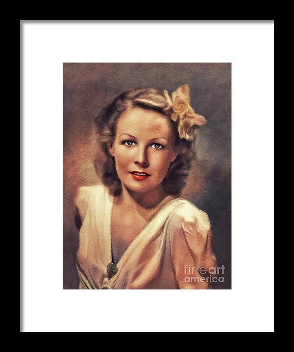 Wendy Framed Print featuring the painting Wendy Barrie, Vintage Actress by Esoterica Art Agency