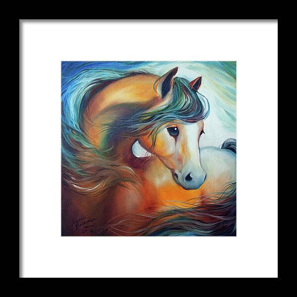 Horse Framed Print featuring the painting WENDY my HORSE by Marcia Baldwin